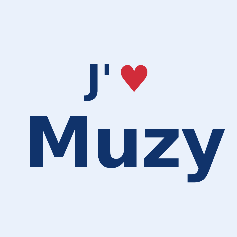 Sticker personnalisé Muzy — design J'aime Muzy