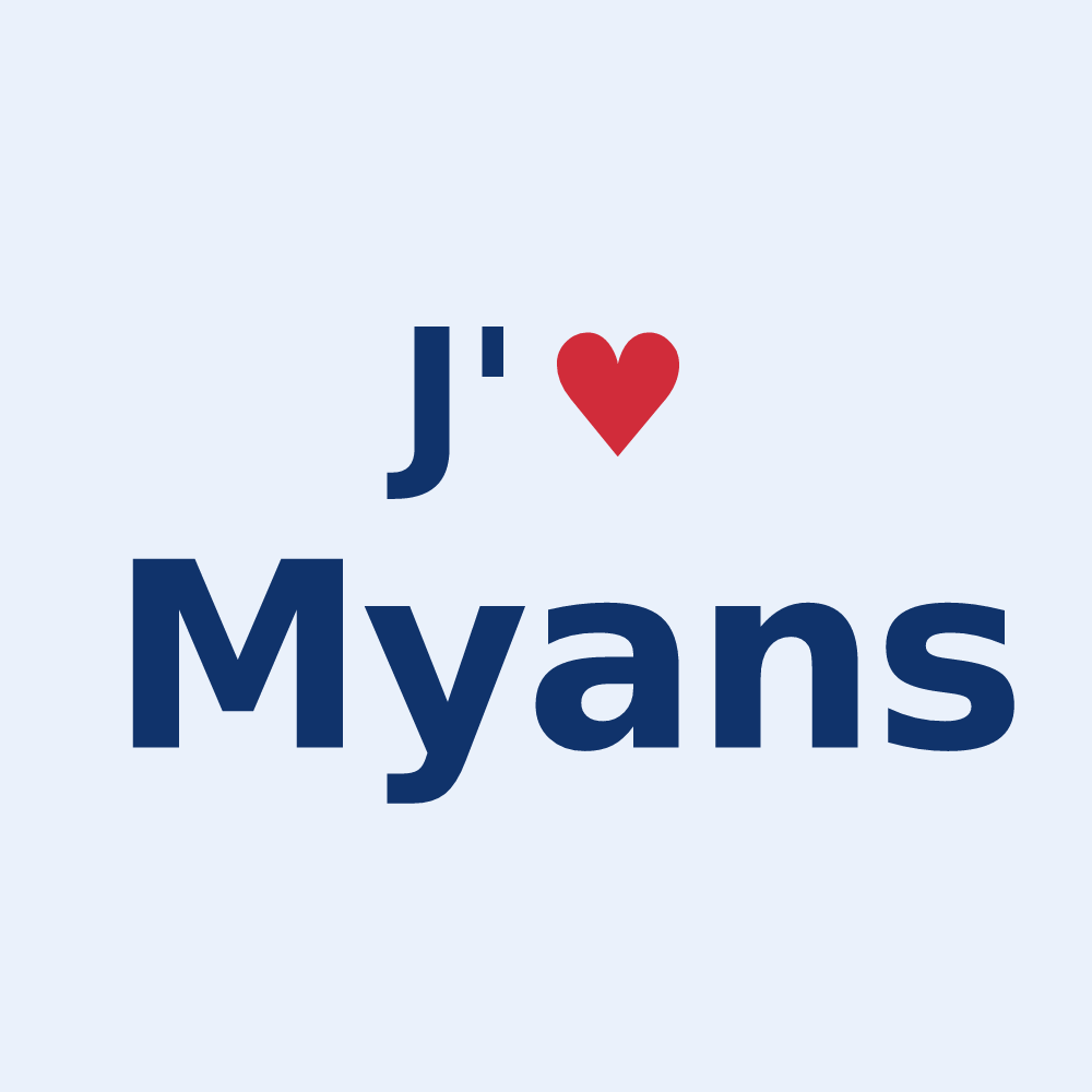 Sticker personnalisé Myans — design J'aime Myans