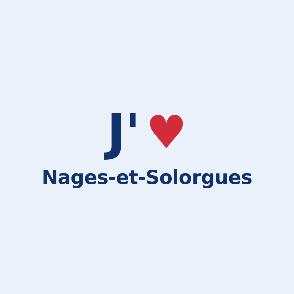 Sticker personnalisé Nages-et-Solorgues — design J'aime Nages-et-Solorgues