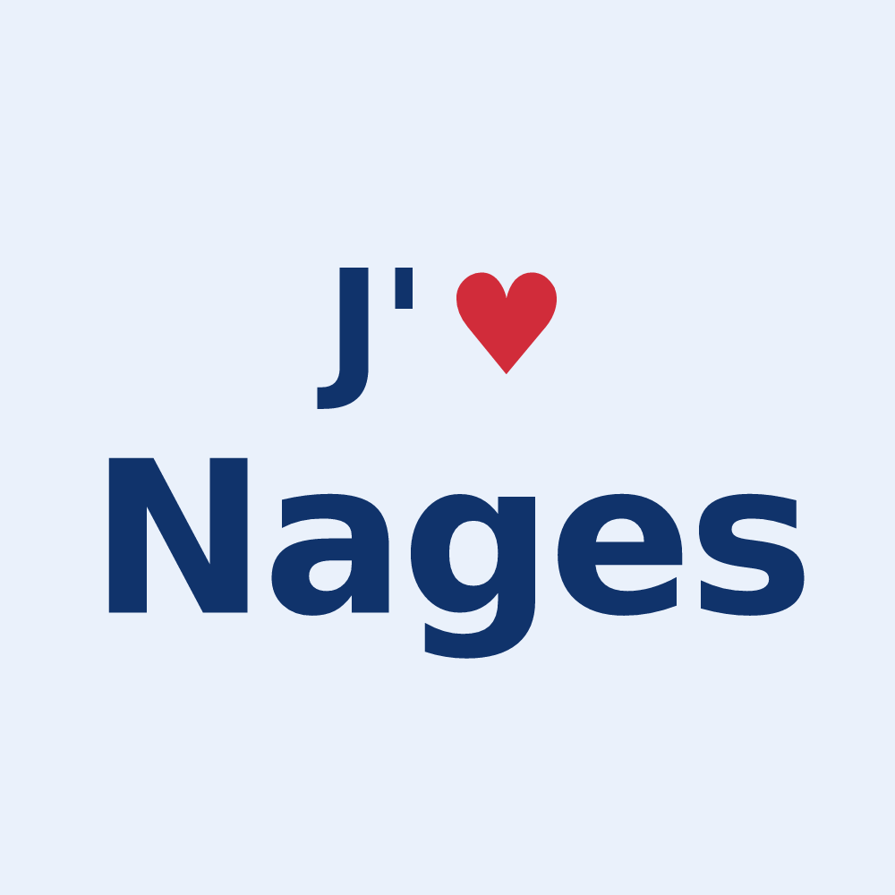 Sticker personnalisé Nages — design J'aime Nages