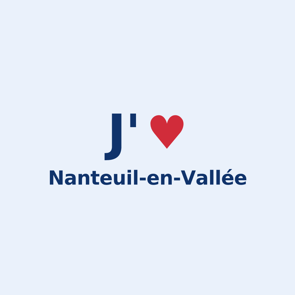 Sticker personnalisé Nanteuil-en-Vallée — design J'aime Nanteuil-en-Vallée