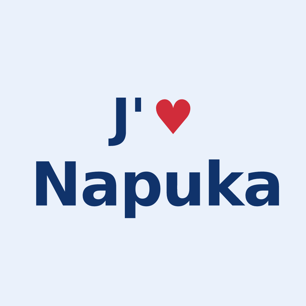 Sticker personnalisé Napuka — design J'aime Napuka