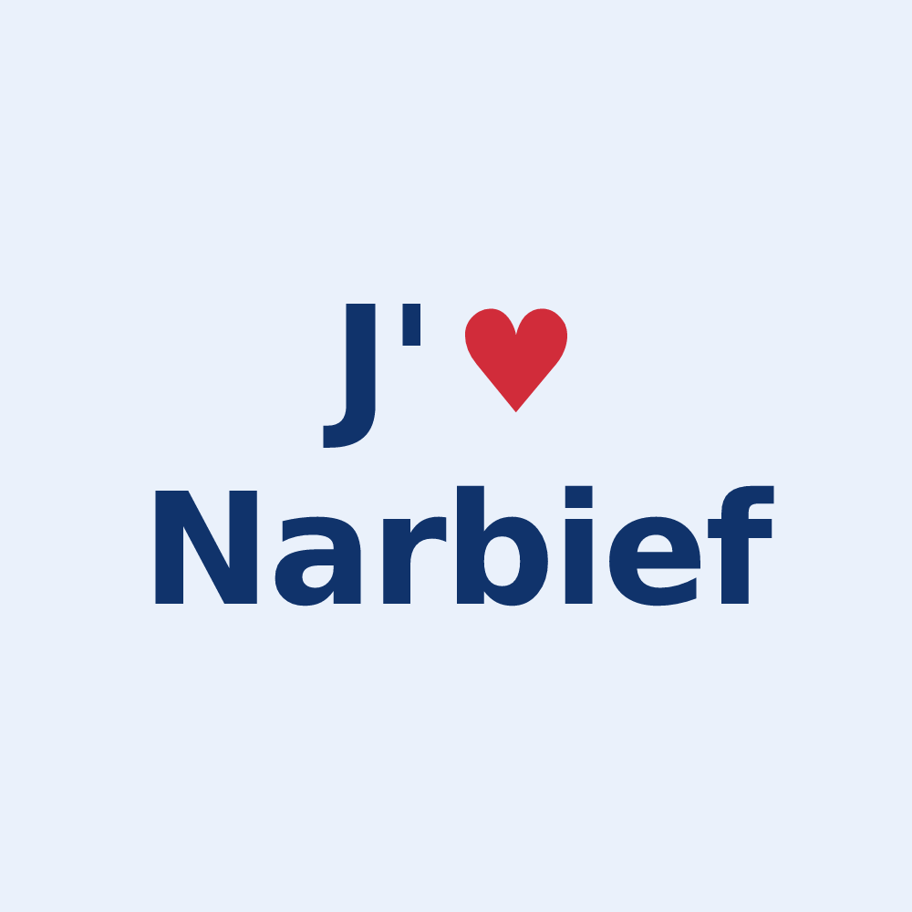 Sticker personnalisé Narbief — design J'aime Narbief