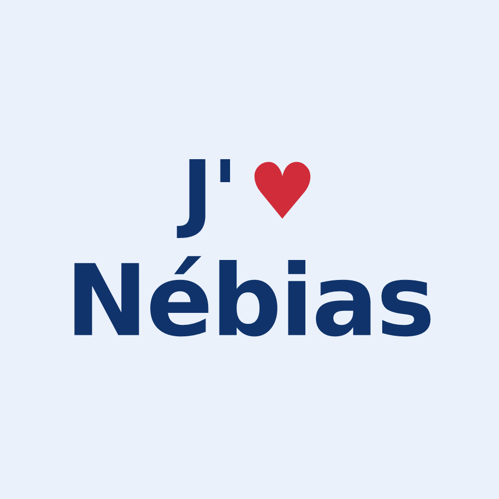Sticker personnalisé Nébias — design J'aime Nébias