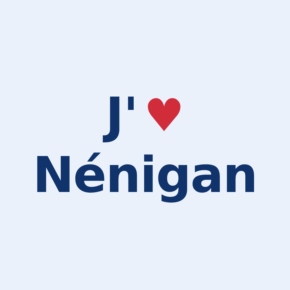 Sticker personnalisé Nénigan — design J'aime Nénigan