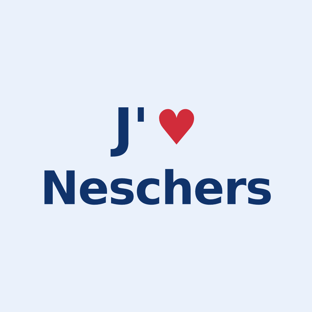Sticker personnalisé Neschers — design J'aime Neschers