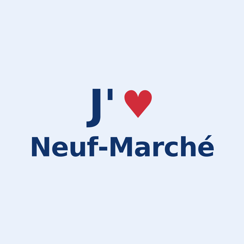 Sticker personnalisé Neuf-Marché — design J'aime Neuf-Marché