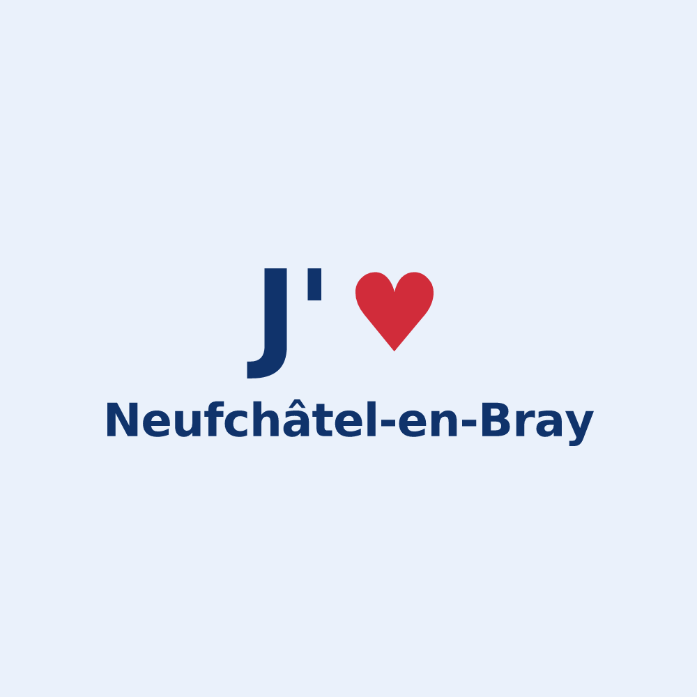 Sticker personnalisé Neufchâtel-en-Bray — design J'aime Neufchâtel-en-Bray