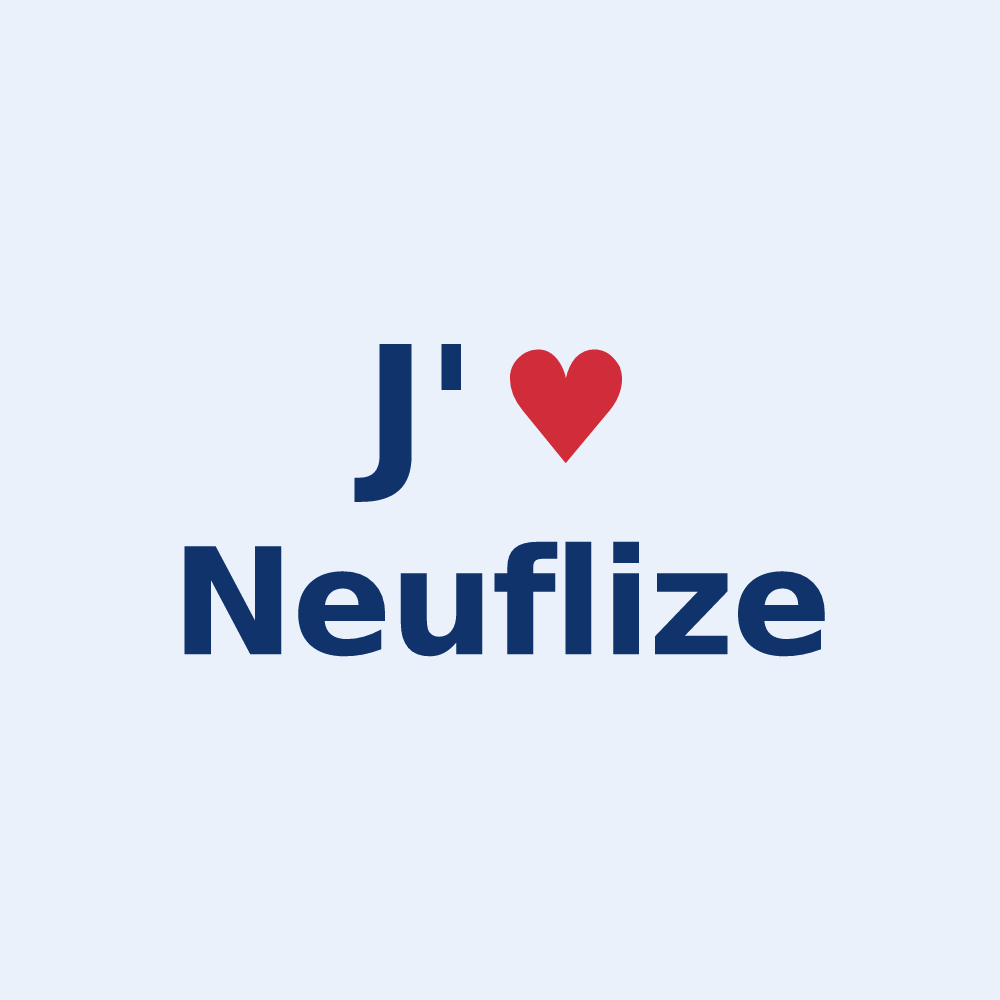 Sticker personnalisé Neuflize — design J'aime Neuflize