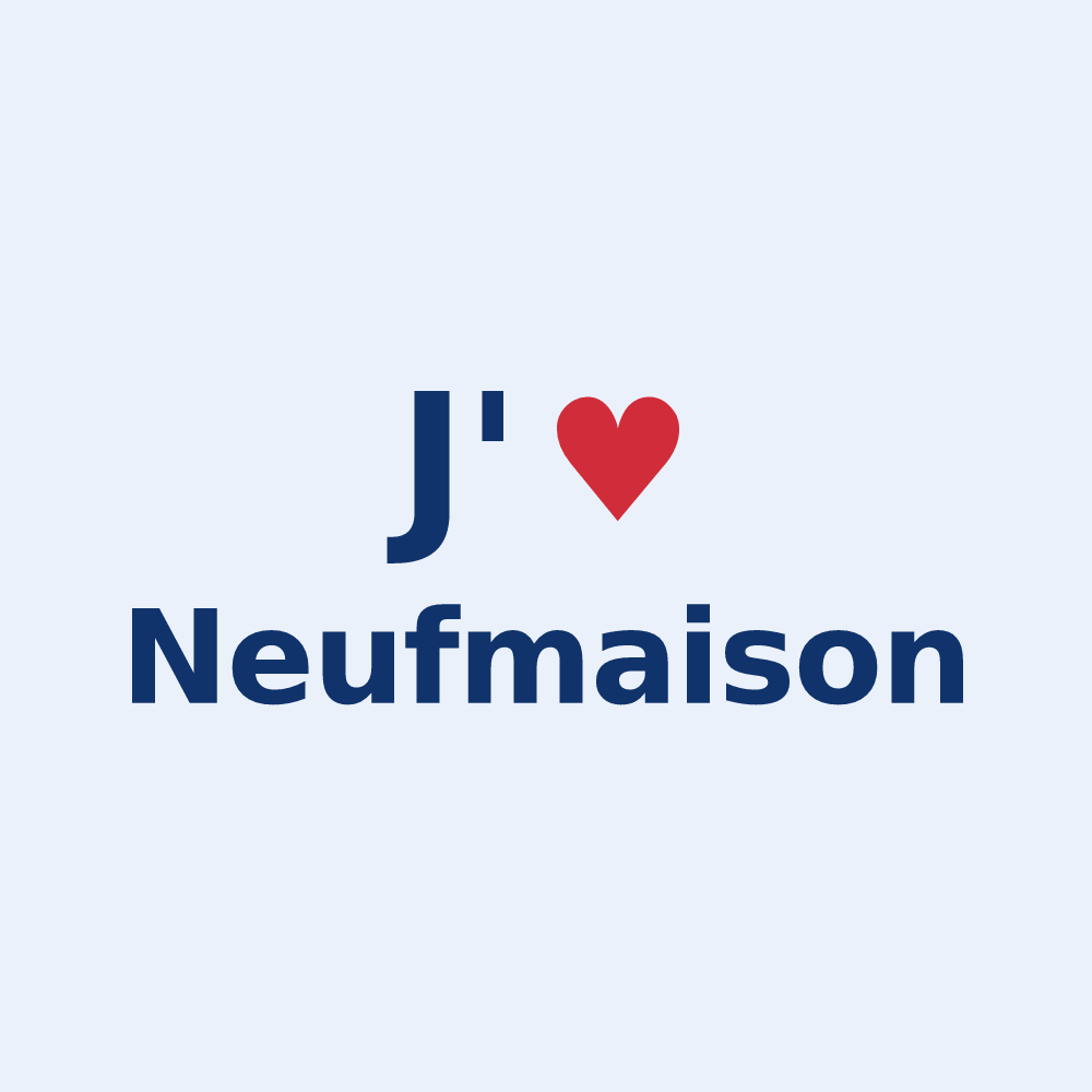 Sticker personnalisé Neufmaison — design J'aime Neufmaison
