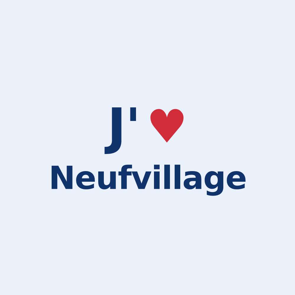 Sticker personnalisé Neufvillage — design J'aime Neufvillage