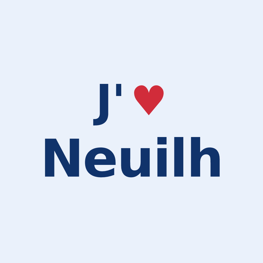 Sticker personnalisé Neuilh — design J'aime Neuilh