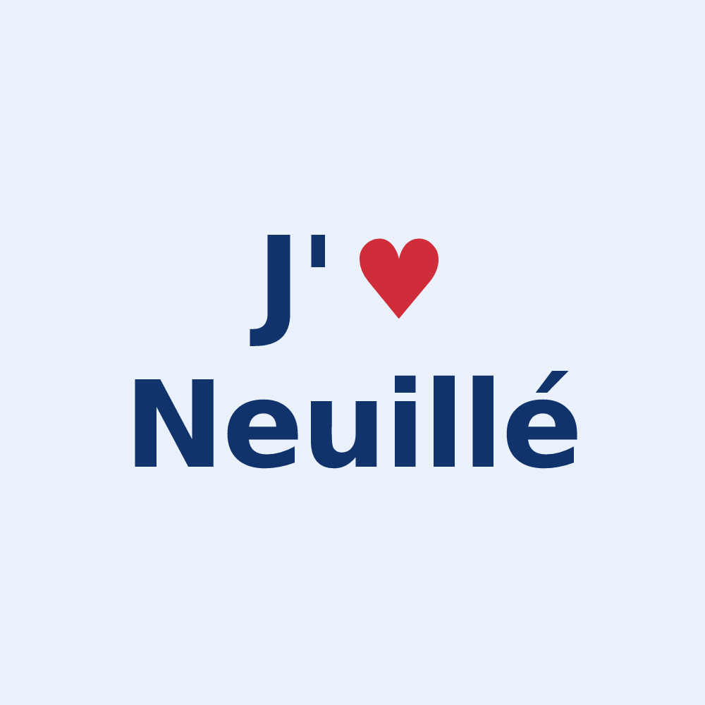Sticker personnalisé Neuillé — design « J'aime Neuillé » imprimé sur le sticker