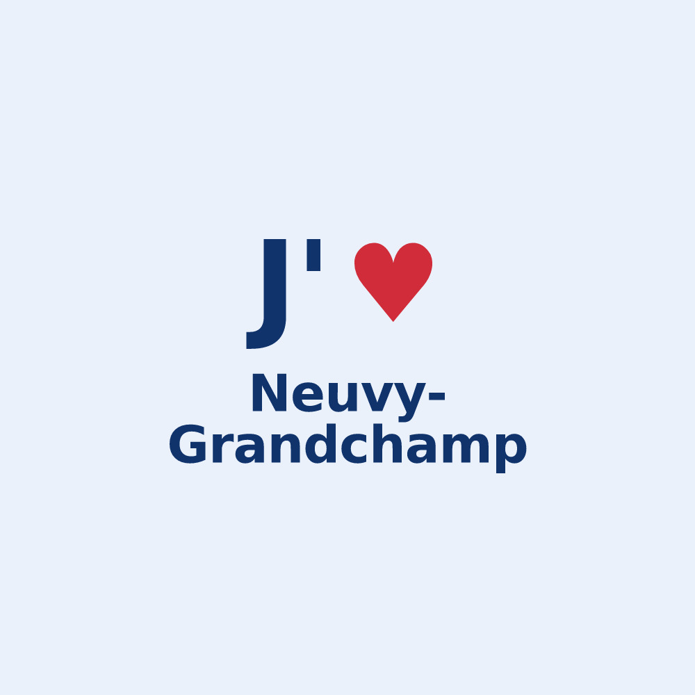 Sticker personnalisé Neuvy-Grandchamp — design « J'aime Neuvy-Grandchamp » imprimé sur le sticker