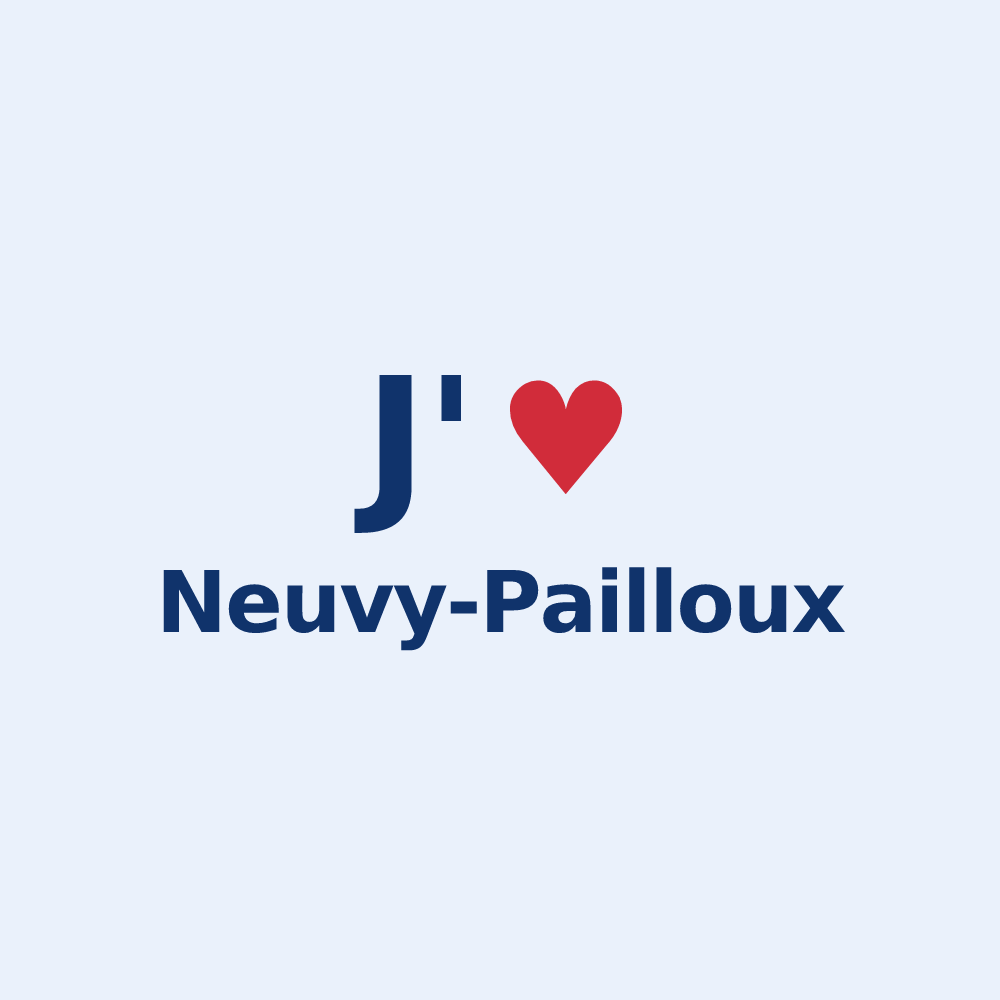 Sticker personnalisé Neuvy-Pailloux — design « J'aime Neuvy-Pailloux » imprimé sur le sticker