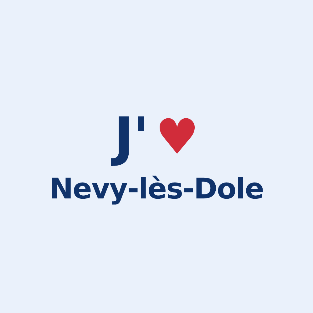 Sticker personnalisé Nevy-lès-Dole — design « J'aime Nevy-lès-Dole » imprimé sur le sticker