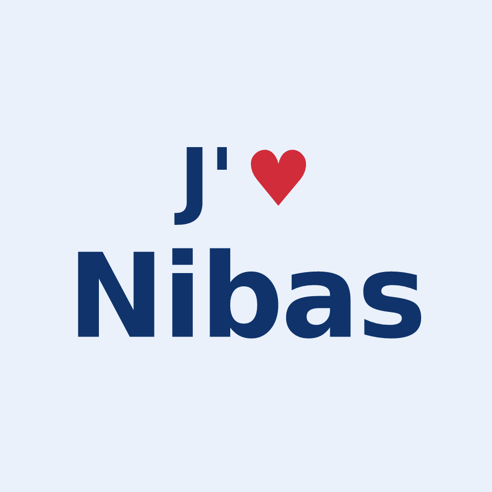 Sticker personnalisé Nibas — design J'aime Nibas