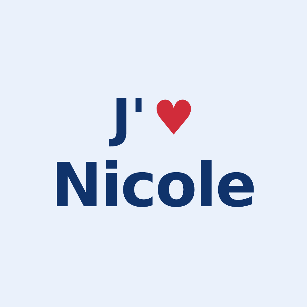 Sticker personnalisé Nicole — design J'aime Nicole