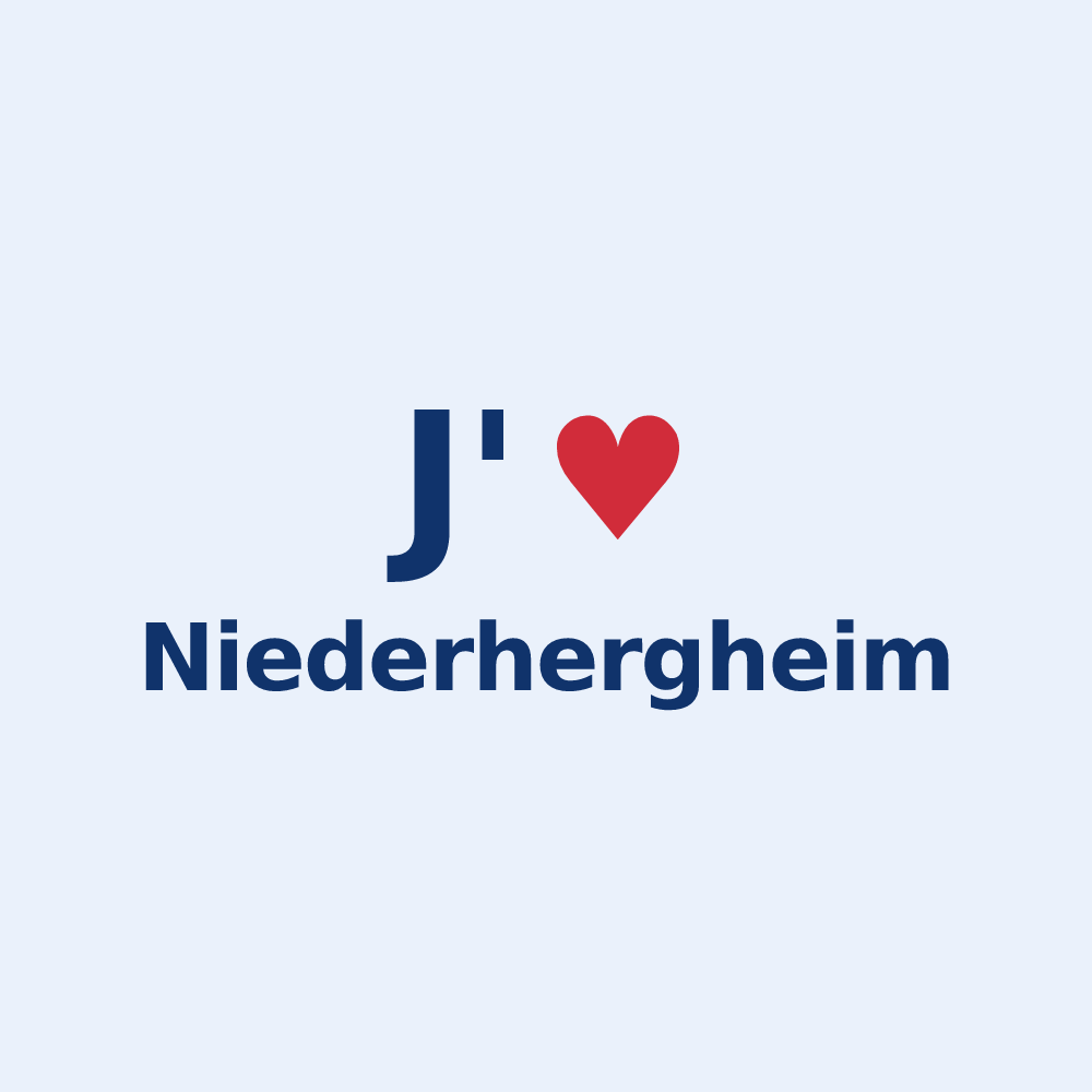 Sticker personnalisé Niederhergheim — design J'aime Niederhergheim