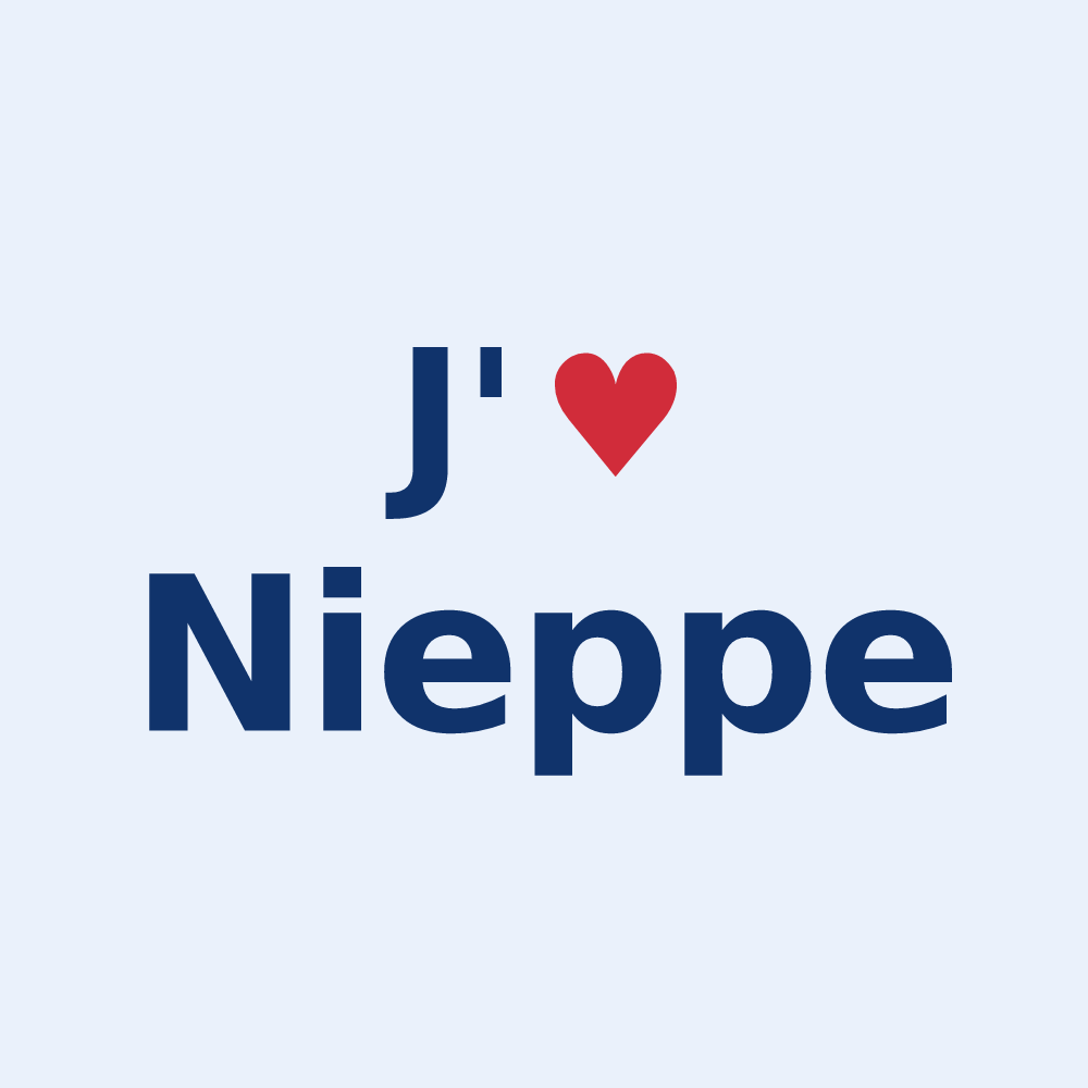 Sticker personnalisé Nieppe — design J'aime Nieppe
