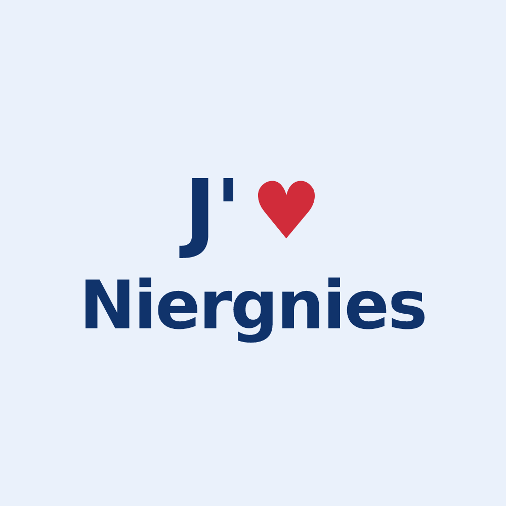 Sticker personnalisé Niergnies — design J'aime Niergnies