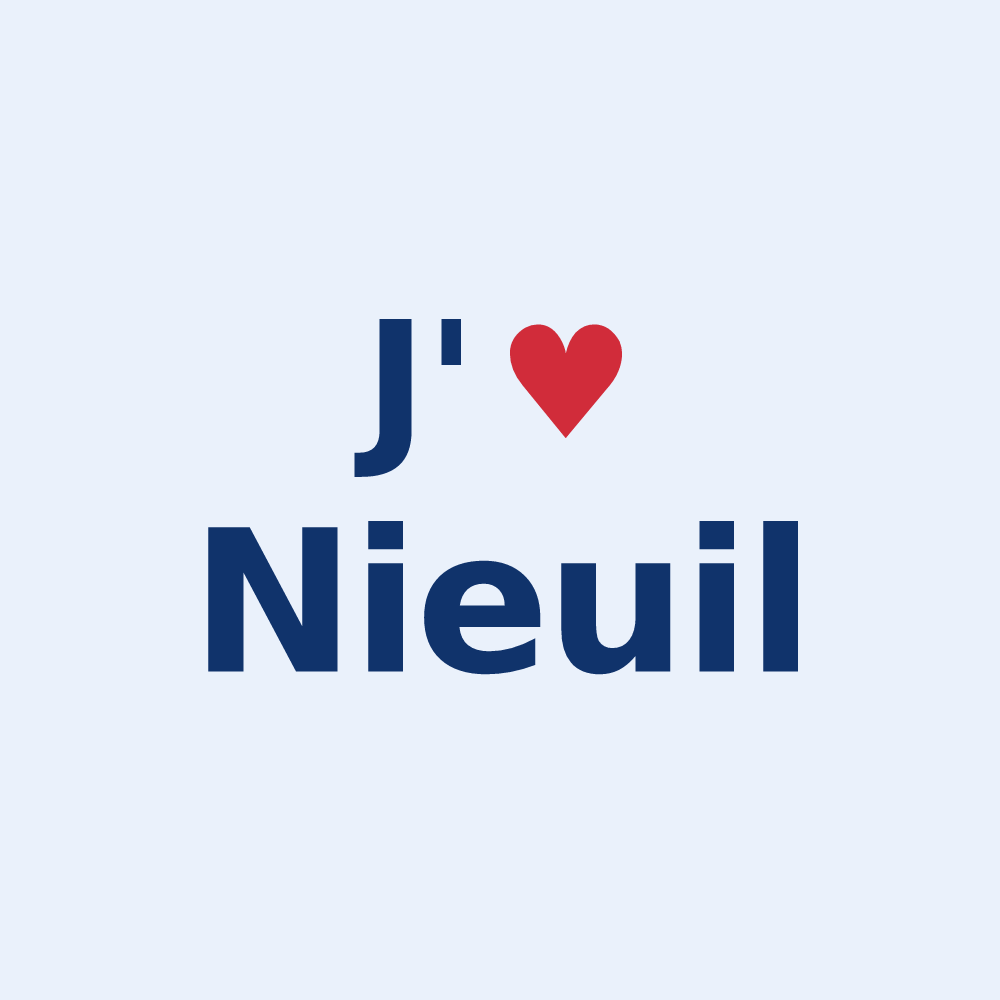 Sticker personnalisé Nieuil — design J'aime Nieuil