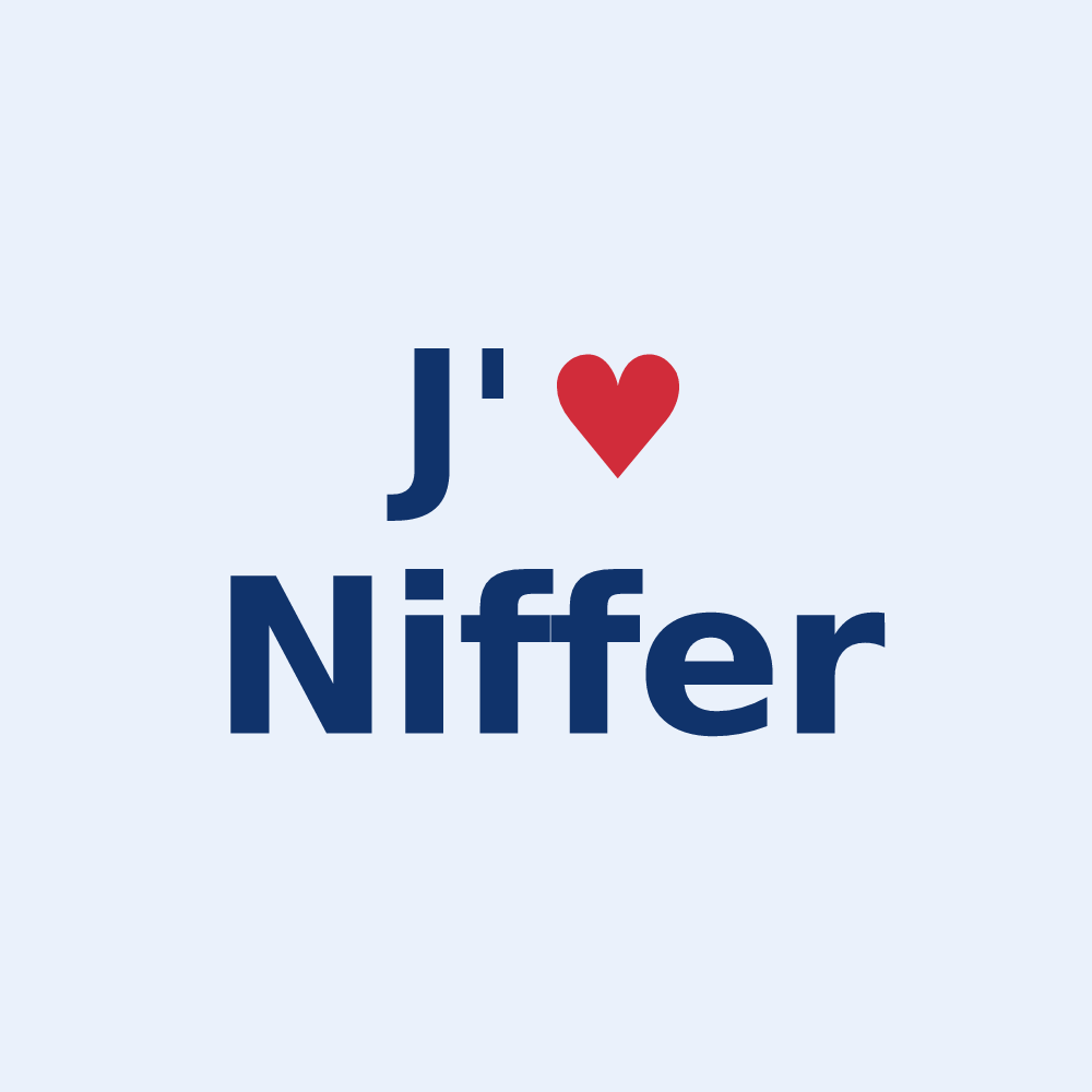 Sticker personnalisé Niffer — design J'aime Niffer