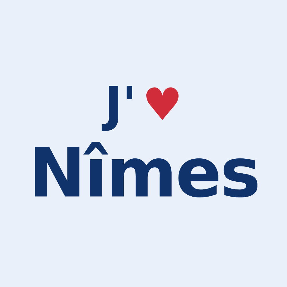 Sticker personnalisé Nîmes — design J'aime Nîmes