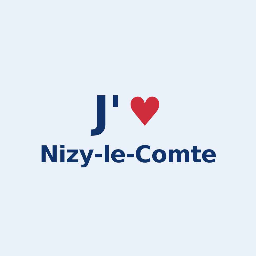 Sticker personnalisé Nizy-le-Comte — design J'aime Nizy-le-Comte