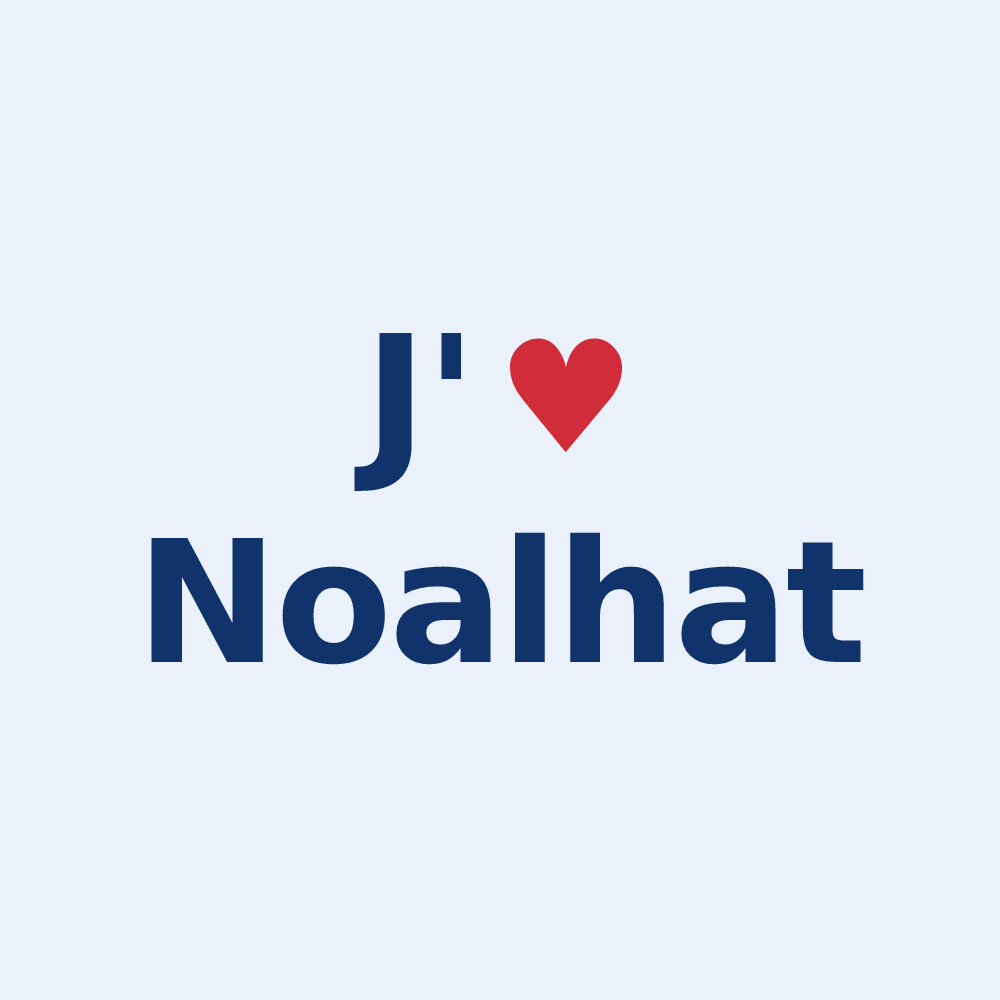 Sticker personnalisé Noalhat — design J'aime Noalhat