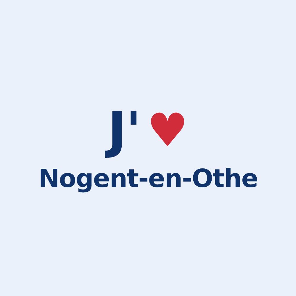 Sticker personnalisé Nogent-en-Othe — design « J'aime Nogent-en-Othe » imprimé sur le sticker