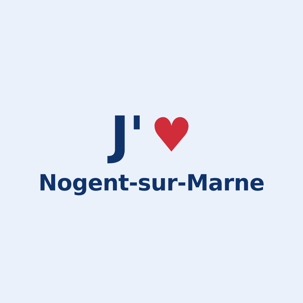Sticker personnalisé Nogent-sur-Marne — design « J'aime Nogent-sur-Marne » imprimé sur le sticker