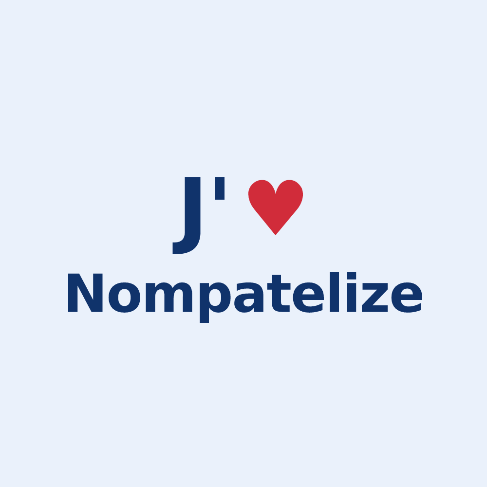 Sticker personnalisé Nompatelize — design « J'aime Nompatelize » imprimé sur le sticker
