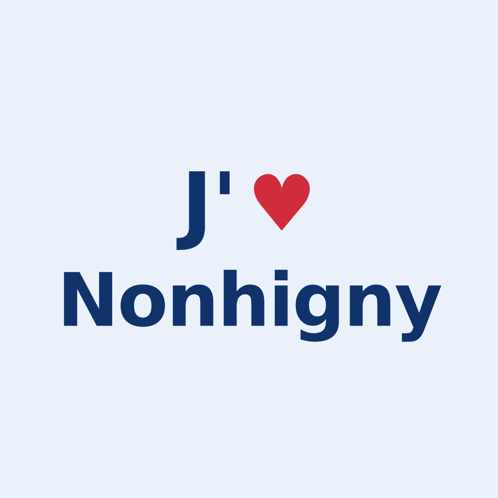 Sticker personnalisé Nonhigny — design J'aime Nonhigny