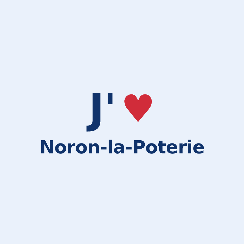 Sticker personnalisé Noron-la-Poterie — design J'aime Noron-la-Poterie