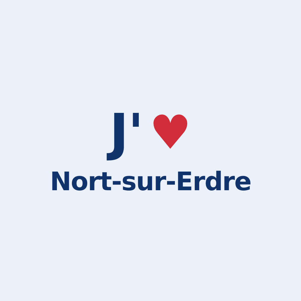 Sticker personnalisé Nort-sur-Erdre — design « J'aime Nort-sur-Erdre » imprimé sur le sticker
