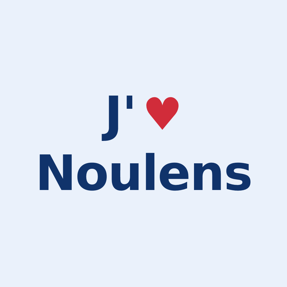 Sticker personnalisé Noulens — design « J'aime Noulens » imprimé sur le sticker