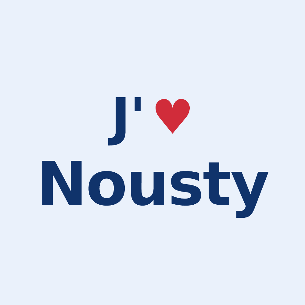 Sticker personnalisé Nousty — design J'aime Nousty