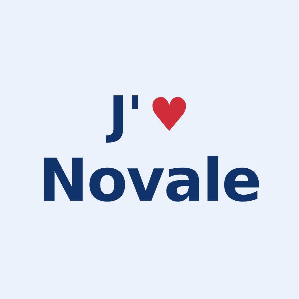Sticker personnalisé Novale — design J'aime Novale