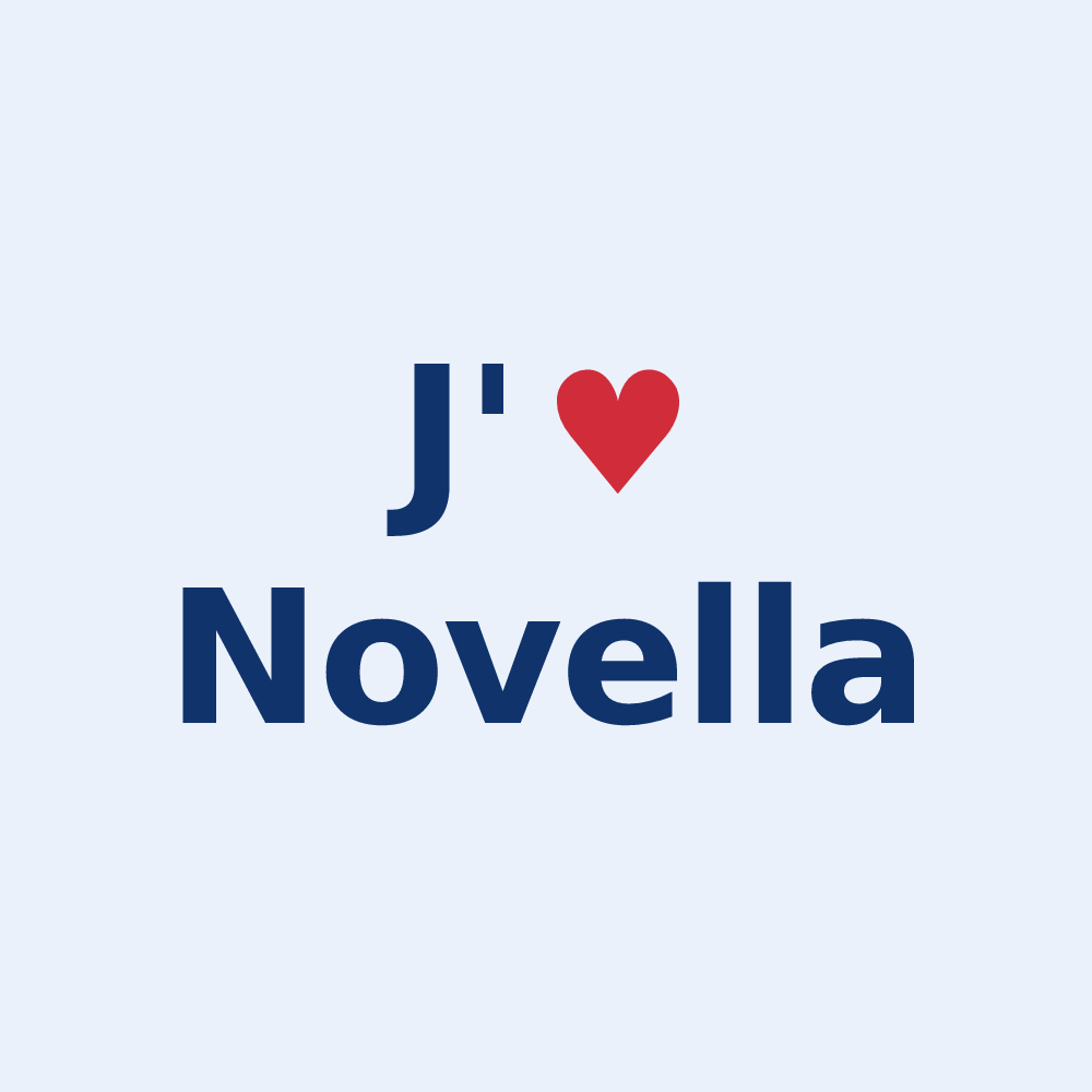 Sticker personnalisé Novella — design J'aime Novella