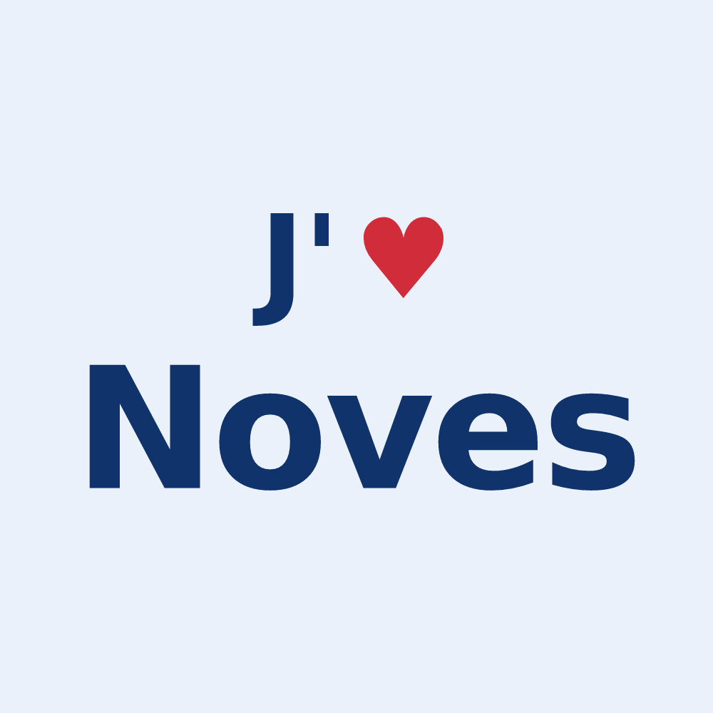 Sticker personnalisé Noves — design J'aime Noves