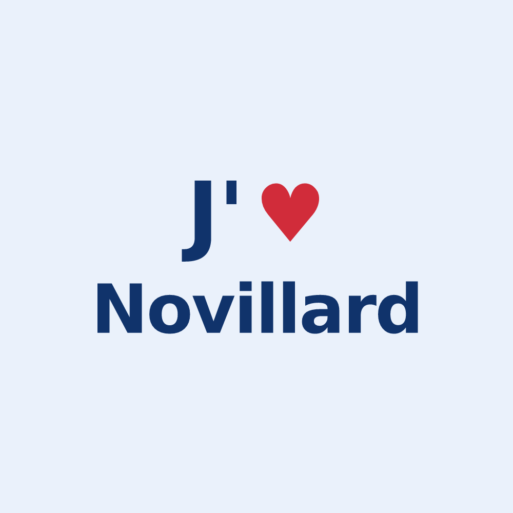 Sticker personnalisé Novillard — design J'aime Novillard
