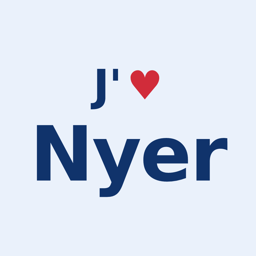 Sticker personnalisé Nyer — design J'aime Nyer
