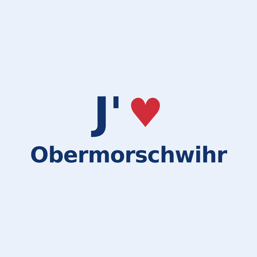 Sticker personnalisé Obermorschwihr — design « J'aime Obermorschwihr » imprimé sur le sticker