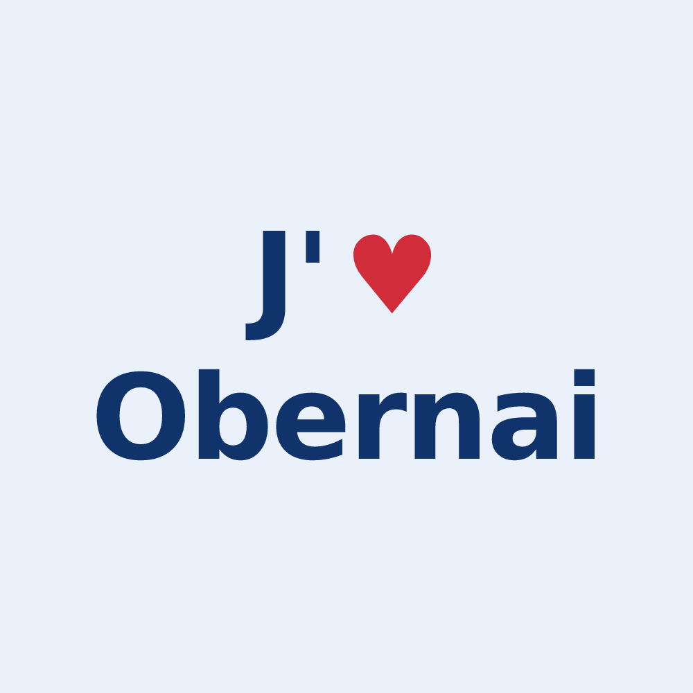 Sticker personnalisé Obernai — design J'aime Obernai