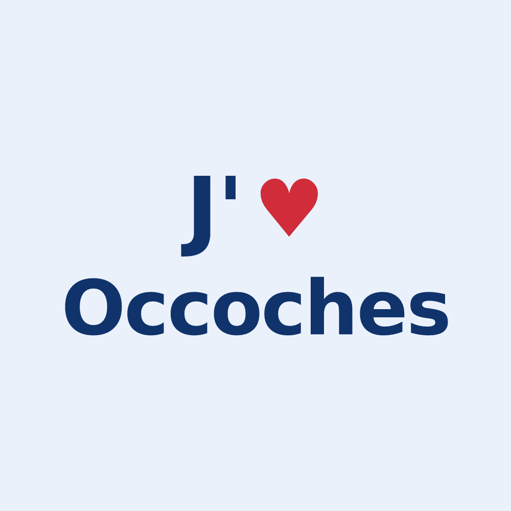 Sticker personnalisé Occoches — design J'aime Occoches