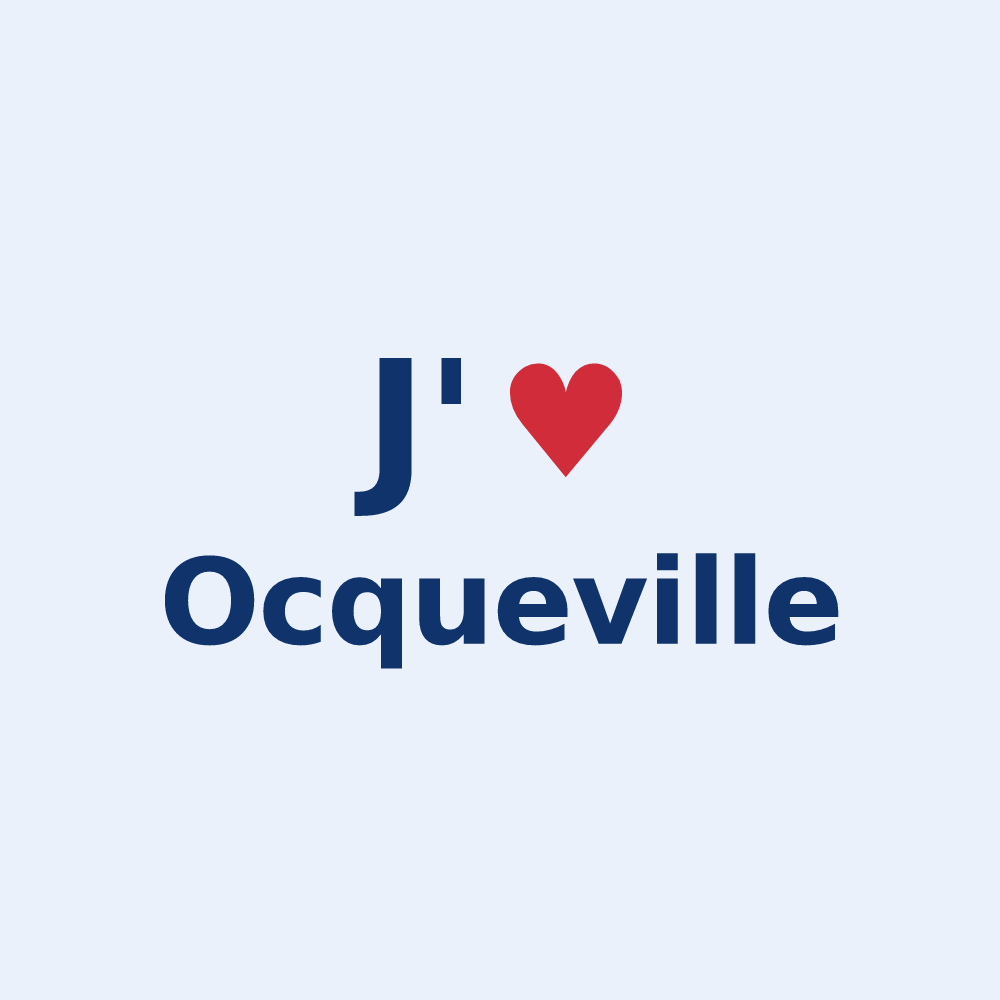Sticker personnalisé Ocqueville — design J'aime Ocqueville