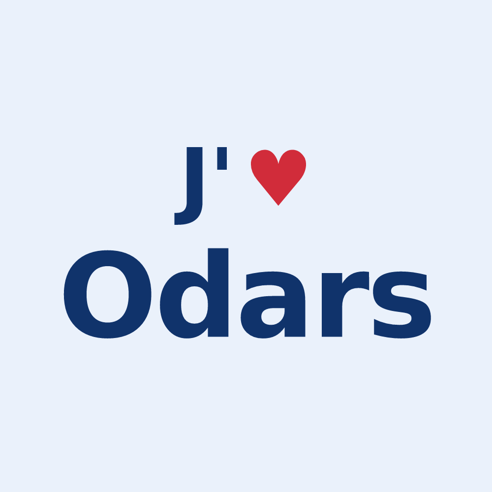 Sticker personnalisé Odars — design « J'aime Odars » imprimé sur le sticker