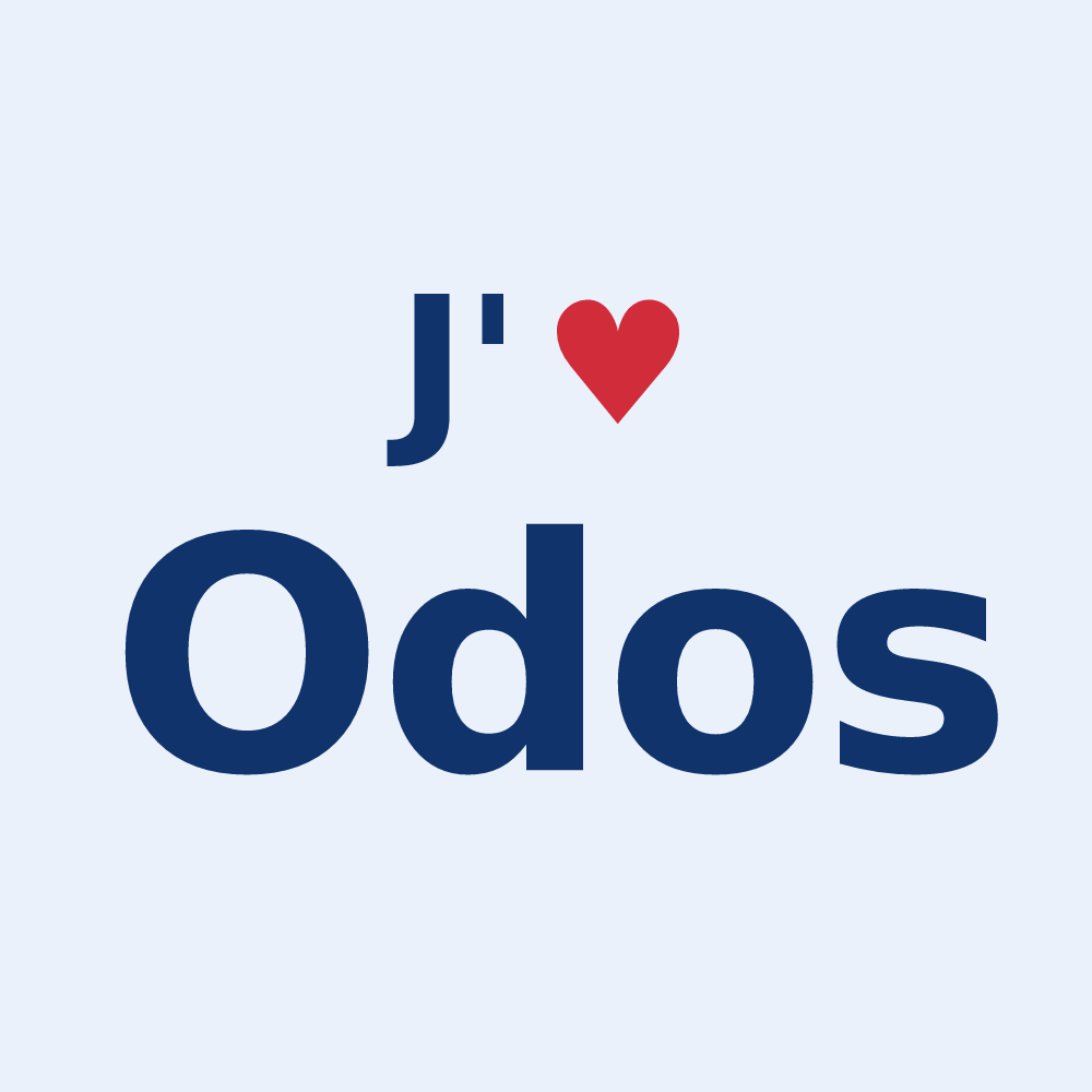 Sticker personnalisé Odos — design J'aime Odos