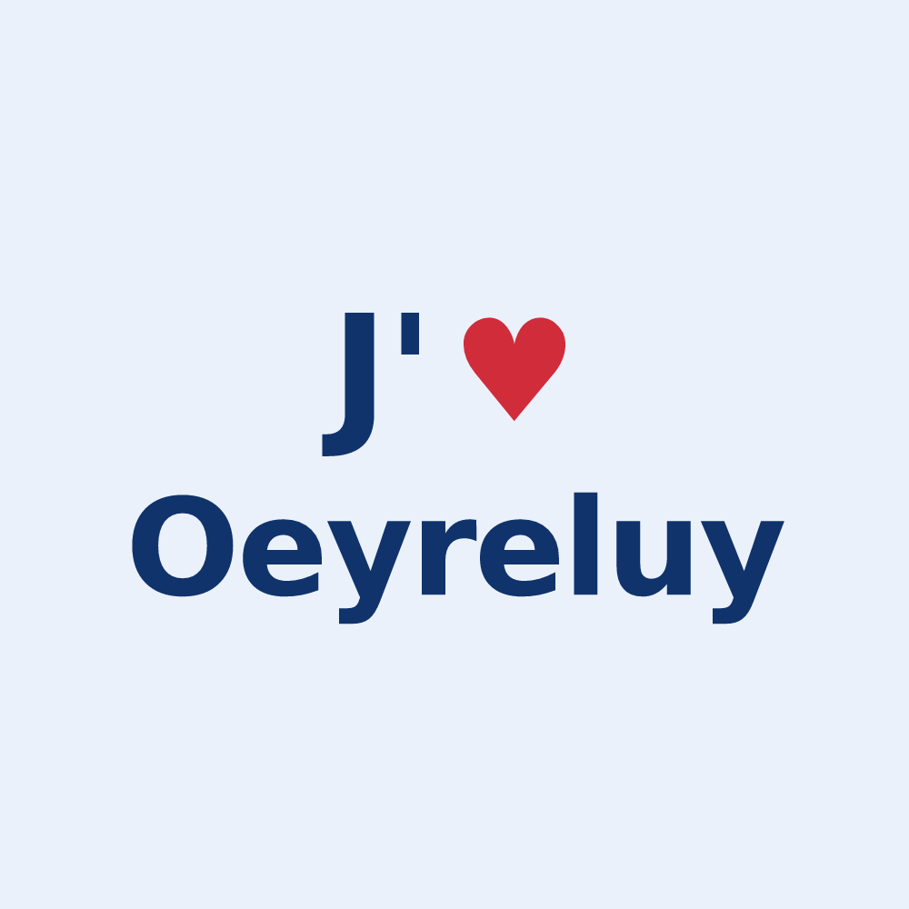Sticker personnalisé Oeyreluy — design J'aime Oeyreluy